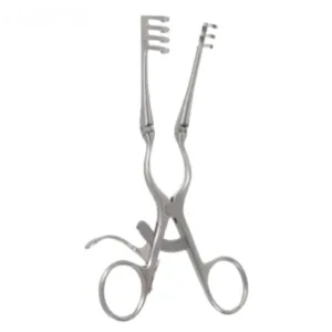 5 1/2″ Weitlaner Re­tractor – Hinged Arms, 3×4 Blunt Prongs